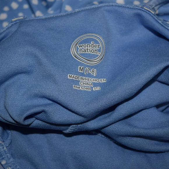 WONDER NATION Girl's Smocked Polka Dot Swimsuit One Piece Size M 7/8 - Picture 3 of 4